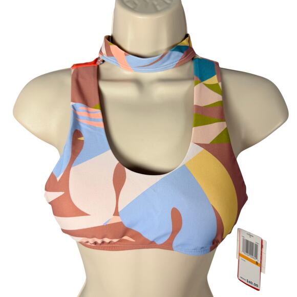 Gossip Bikini Small Multi-color Geometric Print Choker Collar Cheeky High Cut - Picture 2 of 16